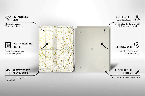 Tábua de cortar Padrão de folha de arte de linha