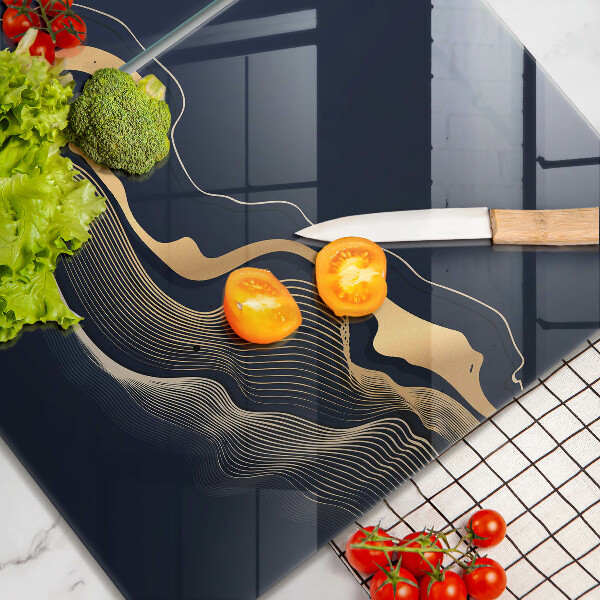 Tábua cozinha Linhas douradas abstratas