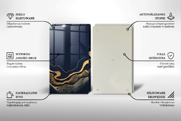 Tábua cozinha Linhas douradas abstratas