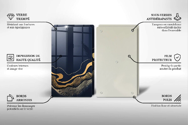 Tábua cozinha Linhas douradas abstratas