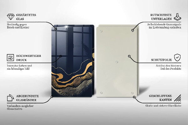 Tábua cozinha Linhas douradas abstratas