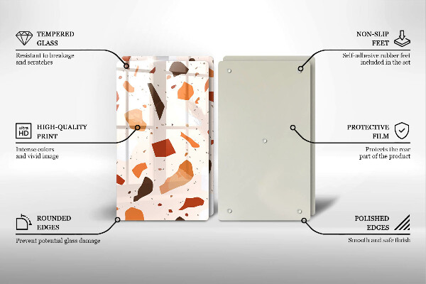 Tábua de vidro Grés decorativo