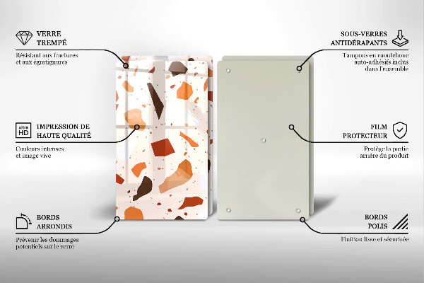 Tábua de vidro Grés decorativo