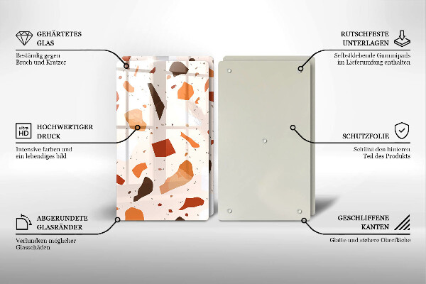 Tábua de vidro Grés decorativo