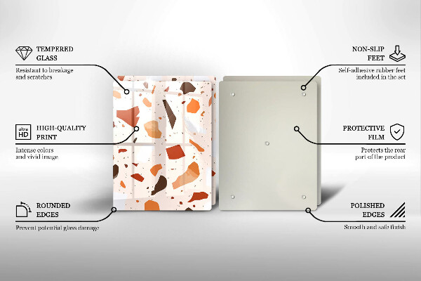 Tábua de vidro Grés decorativo