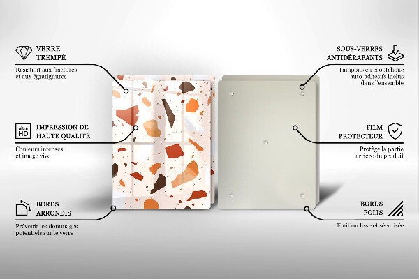 Tábua de vidro Grés decorativo