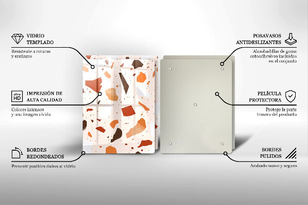 Tábua de vidro Grés decorativo