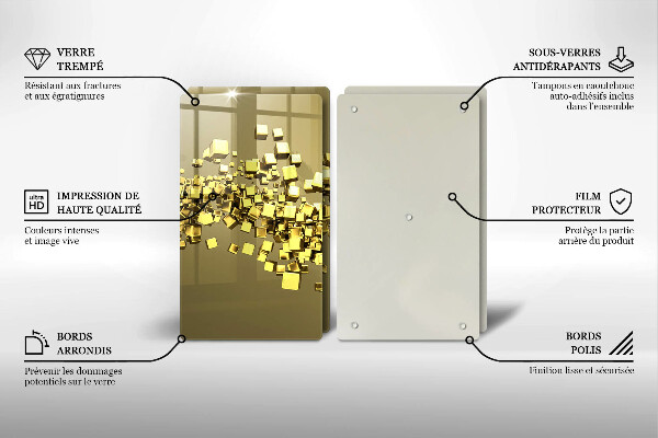 Tábua de vidro Geometria 3D abstrata