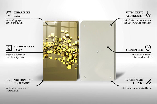 Tábua de vidro Geometria 3D abstrata