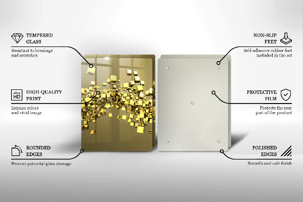 Tábua de vidro Geometria 3D abstrata