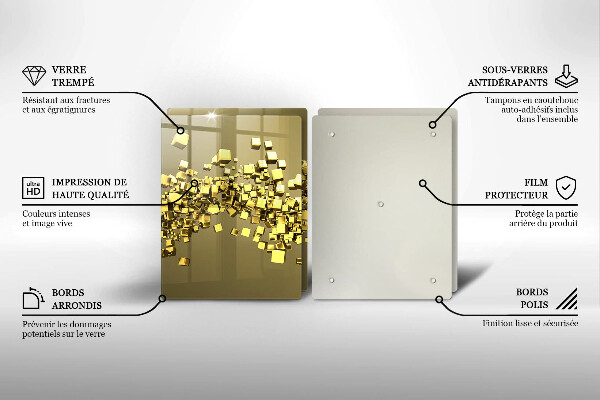 Tábua de vidro Geometria 3D abstrata