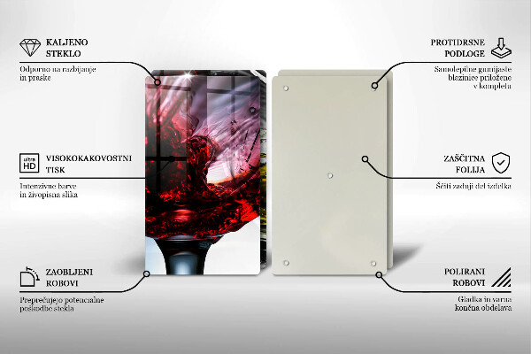 Tábua para corte Taças de vinho