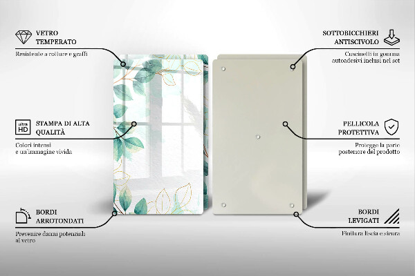 Tábua corte Folhas pintadas