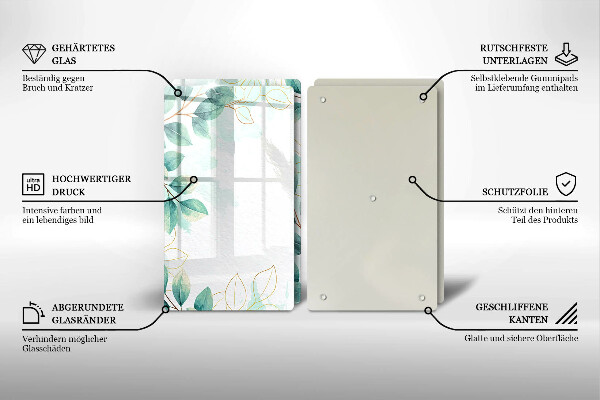 Tábua corte Folhas pintadas