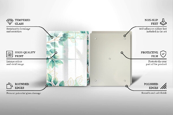 Tábua corte Folhas pintadas