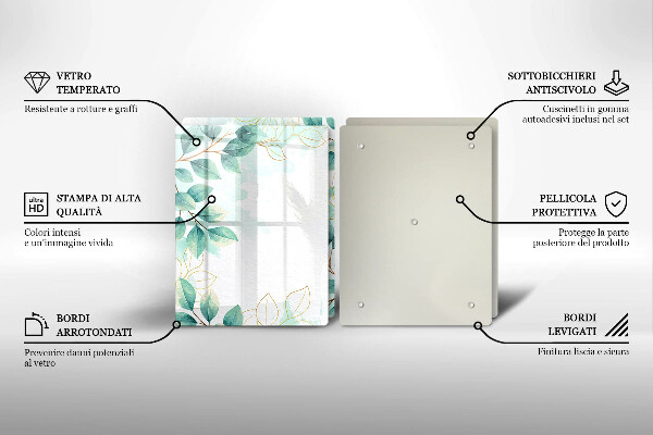 Tábua corte Folhas pintadas