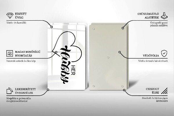 Tábua de cortar alimentos Inscrição, frase, padrão