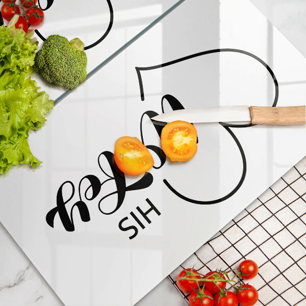 Tábua de cortar alimentos Inscrição, frase, padrão