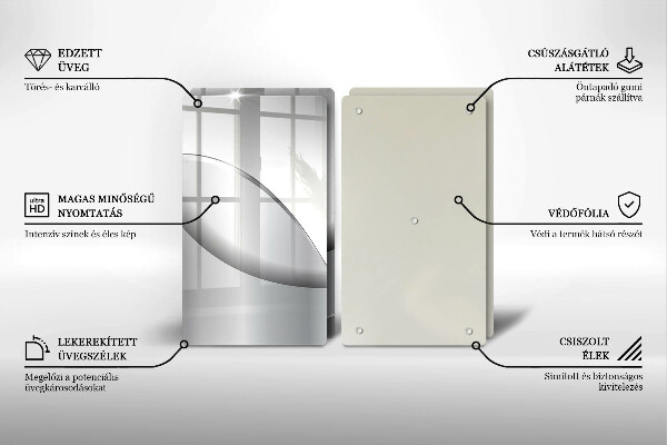 Tábua de corte de vidro Design de linhas abstratas