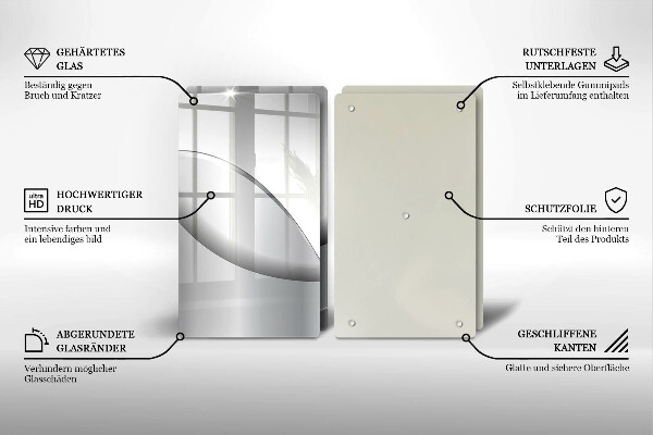 Tábua de corte de vidro Design de linhas abstratas