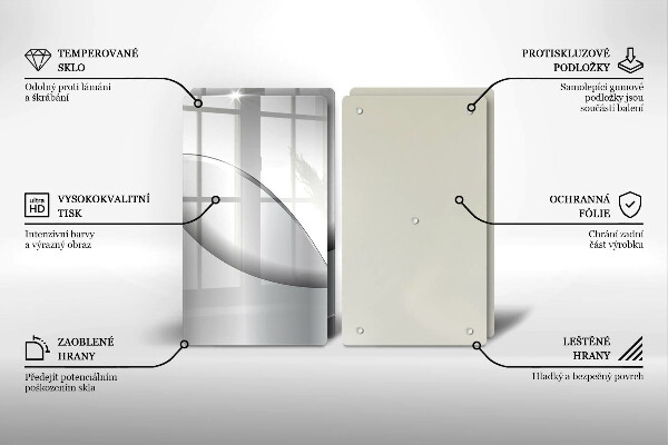 Tábua de corte de vidro Design de linhas abstratas