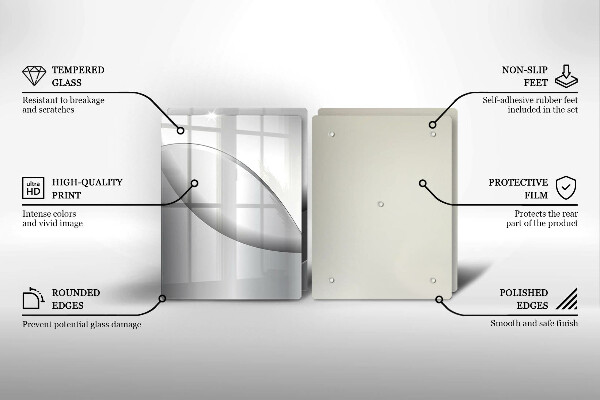 Tábua de corte de vidro Design de linhas abstratas