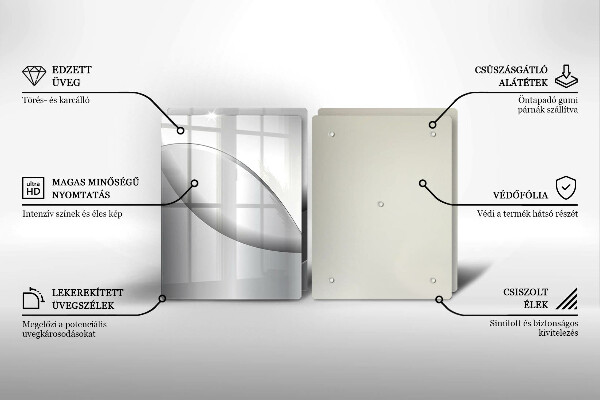 Tábua de corte de vidro Design de linhas abstratas