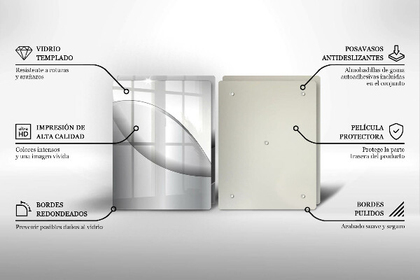 Tábua de corte de vidro Design de linhas abstratas