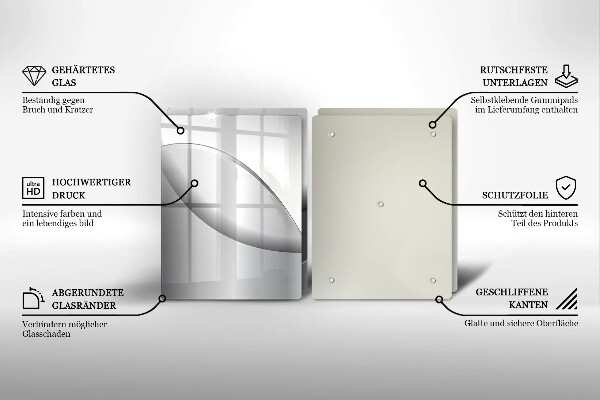 Tábua de corte de vidro Design de linhas abstratas