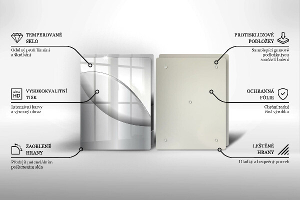 Tábua de corte de vidro Design de linhas abstratas