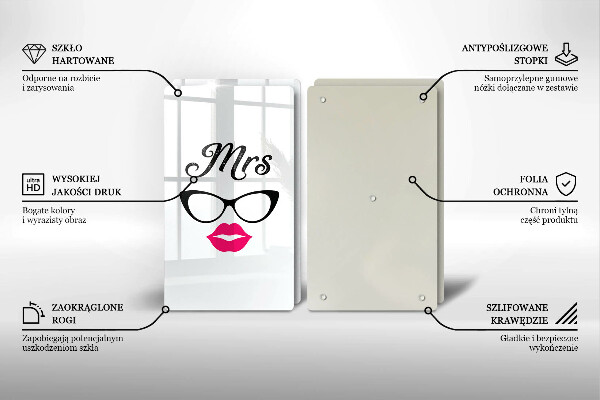 Tábua de corte Sra. Sr. - Inscrição, frase