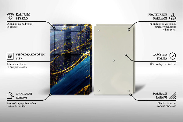 Tábua corte Abstração azul marinho