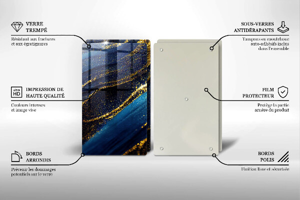 Tábua corte Abstração azul marinho