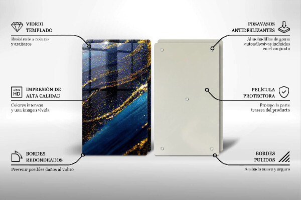 Tábua corte Abstração azul marinho