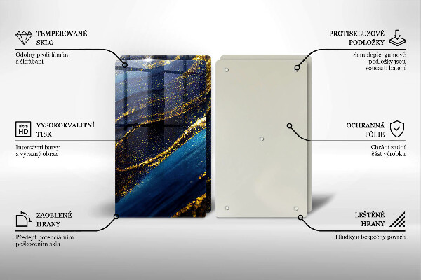 Tábua corte Abstração azul marinho