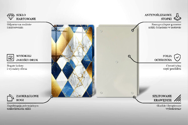 Tábua para corte Mármore losango dourado