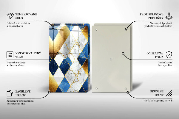 Tábua para corte Mármore losango dourado