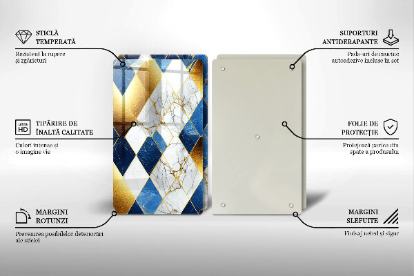 Tábua para corte Mármore losango dourado