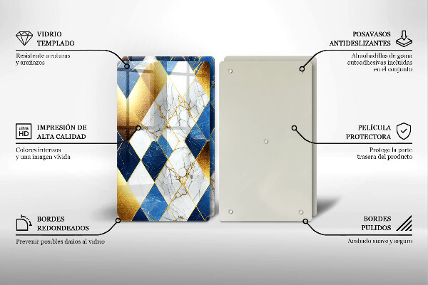 Tábua para corte Mármore losango dourado