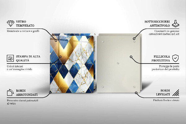 Tábua para corte Mármore losango dourado