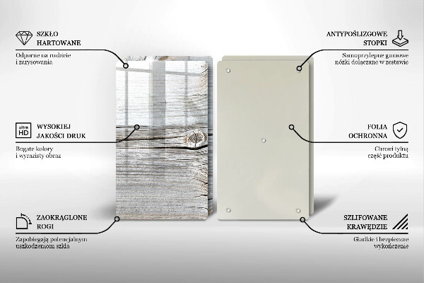 Tábua de corte de vidro Estrutura de madeira leve