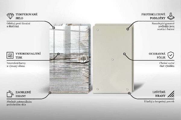 Tábua de corte de vidro Estrutura de madeira leve