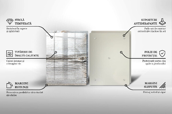 Tábua de corte de vidro Estrutura de madeira leve