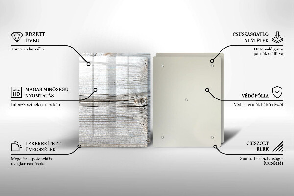 Tábua de corte de vidro Estrutura de madeira leve