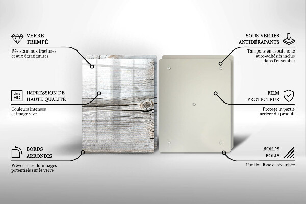 Tábua de corte de vidro Estrutura de madeira leve
