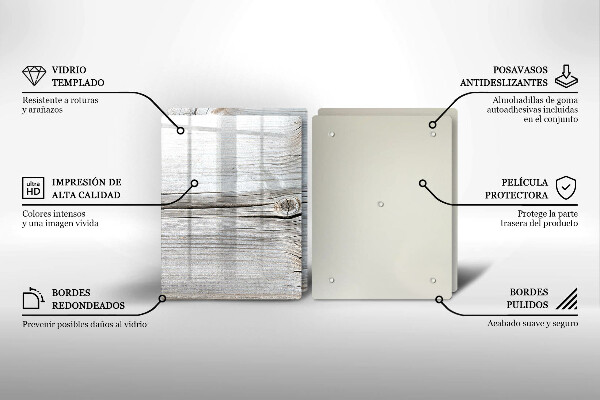 Tábua de corte de vidro Estrutura de madeira leve
