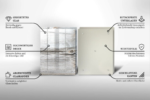 Tábua de corte de vidro Estrutura de madeira leve
