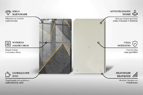 Tábua de cortar de vidro Formas nítidas