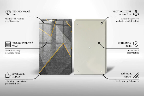 Tábua de cortar de vidro Formas nítidas