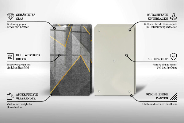 Tábua de cortar de vidro Formas nítidas